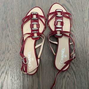 Genuine Channel Red Sandal Flat!'